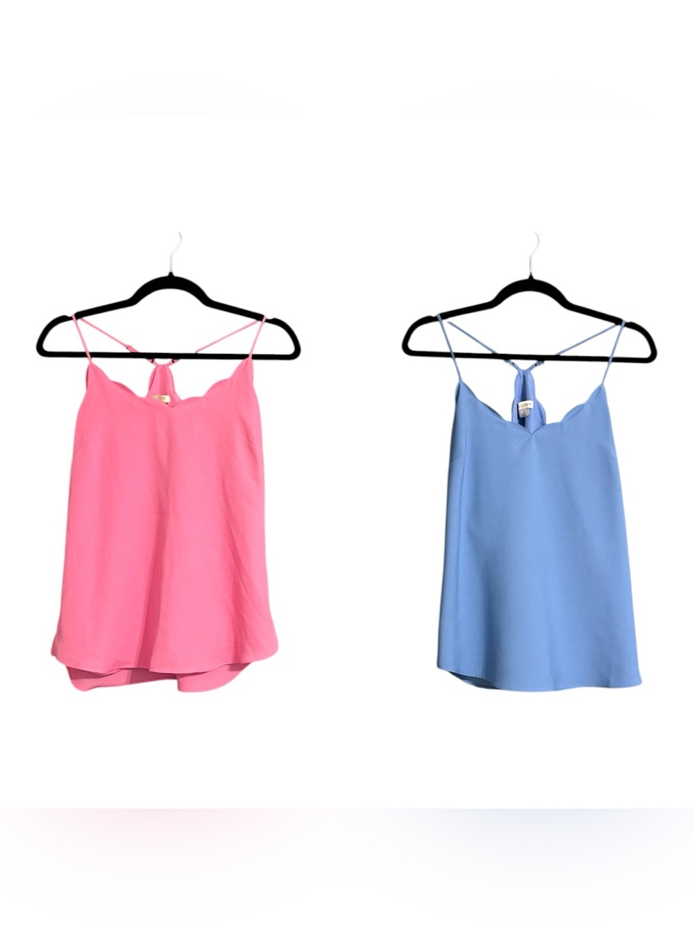 PAIR: J. Crew Pink and Blue Silk-Feel Camisole